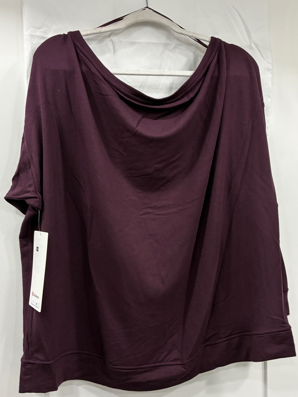Lululemon BeCalm Oversized Boatneck Long Sleeve Top XL NWT Burgundy